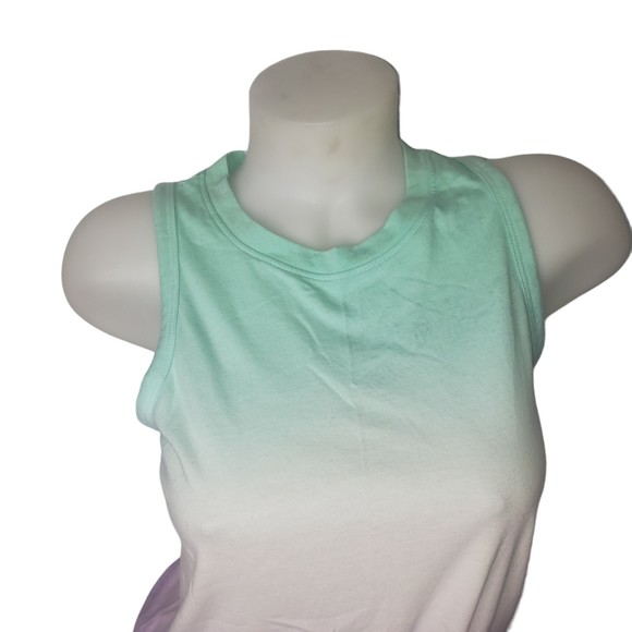 Aqua White and Purple Ombre Tank Top Size Small - Picture 3 of 6